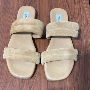 Steve Madden Tan Leather Slide Sandals